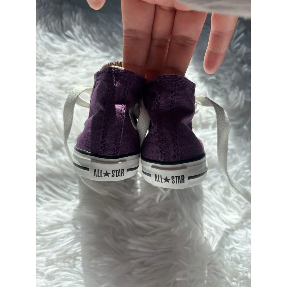 Converse Kids Purple and White High Top Sneakers